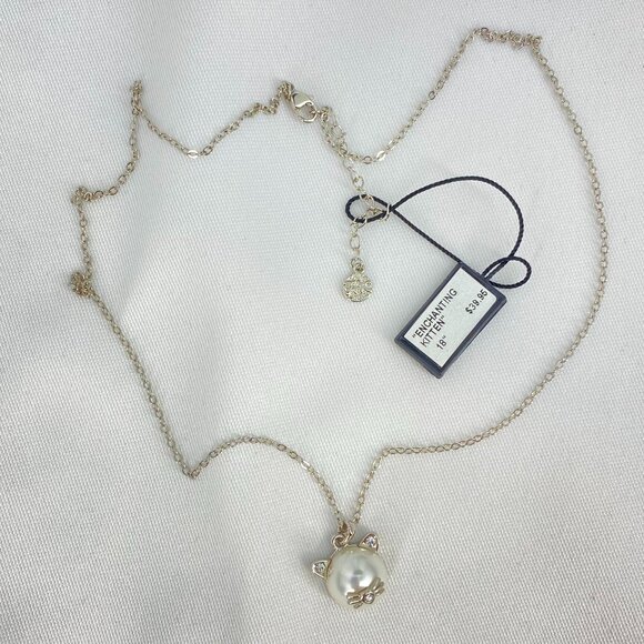 Butler FAC Enchanting Kitten Pearl Silver Tone Necklace - Picture 2 of 6